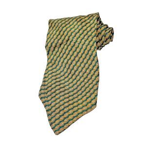 VALENTINO Garavani solid black 100% Silk tie authentic yellow  formal designer